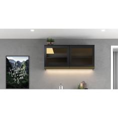 Imagem de Armário Para Cozinha Aéreo Porta de Vidro 120cm Cecília Freijó/Off White