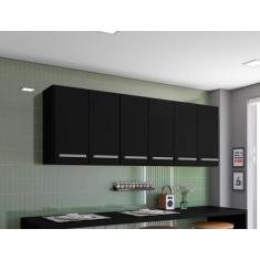 Imagem de Armario De Cozinha Aereo 4 Portas Preto Maldivas Bela Casa - Casa Mode