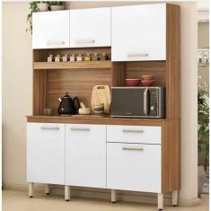 Imagem de Cozinha Compacta 6 Portas 1 Gaveta 1,60 cm  Alamo  Amendola /  Branco Demobile 