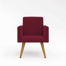 Imagem de Kit 09 Cadeiras Poltronas Decorativa - Escritório - Recepção Cor:marsala