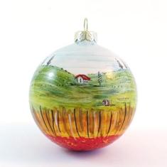 Imagem de thatsArte.com Enfeites de bola de Natal de cerâmica italiana pintada à mão, cerâmica deruta, para decoração de árvore de Natal, paisagem de umbria, feita à mão na Itália pela D&G Design