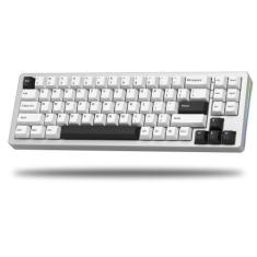 Imagem de Teclado para jogos Womier S-K71 75% em liga de alumínio branco