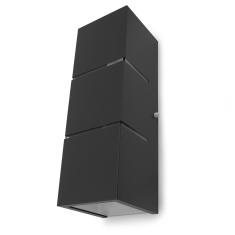 Imagem de Kit Arandela 2 Focos Fachos 30Cm Externa Preta - 3 Unidades