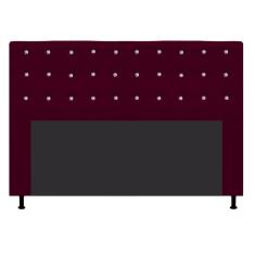 Imagem de Cabeceira Estofada Dama 160 Cm Queen Size Com Strass Suede Bordô - Adj Decor