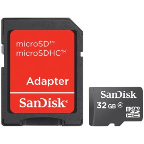 Imagem de Cartão de Memória Micro SDHC com Adaptador SanDisk 32 GB SDSDQM-032G