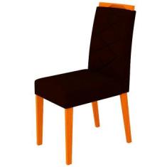 Imagem de Kit com 2 Cadeiras Estofadas Caroline Ype Veludo Marrom - New Ceval