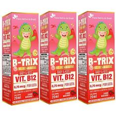 Imagem de KIT 3X B-TRIX (Vitamina B12 Infantil) 20ml - Flora Nativa Sabor:Morango