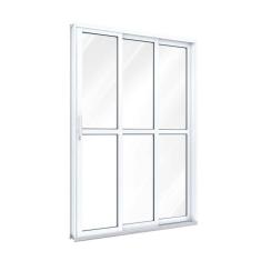 Imagem de Porta de Aço de Correr Lateral com Travessa 3 Folhas 213x200cm Aço Pronto Riobras Branco