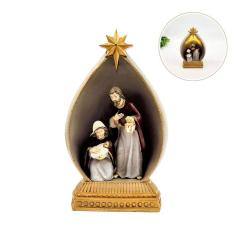 Imagem de Enfeite de Natal Sagrada Família 23x14x9cm com Luz - Resina