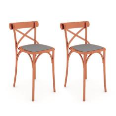 Imagem de Kit 2 Banquetas Katrina em Aço Cobre