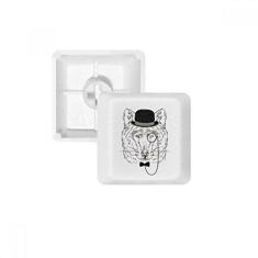 Imagem de OFFbb Estilo britânico macio chapéu de lobo de arco de vidro pbt nomes de teclas de teclado mecânico branco OEM não marcado imprimir