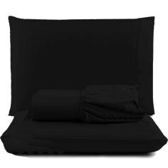 Imagem de Jogo Lençol Pratik Peletizado Queen 3 Peças Barato - Preto