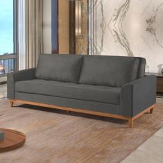 Imagem de Sofá Cama Living 223cm M157 Martins Estofados Veludo Cinza Escuro