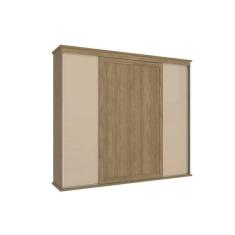 Imagem de Guarda Roupa Casal N565 4 Portas De Correr E 4 Gavetas Nogueira/macadamia - Kappesberg