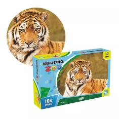 Imagem de Quebra Cabeça Infantil Zoo Tigre Brinquedo Educativo 108 Pçs