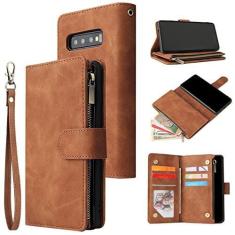 Imagem de Capa de couro retrô flip para Samsung Galaxy S22 Ultra S21 FE S20 FE S10 S10e S9 S8 Plus Note 20 10 9 A51 A52 Cards Capa carteira, marrom, para Samsung Note20