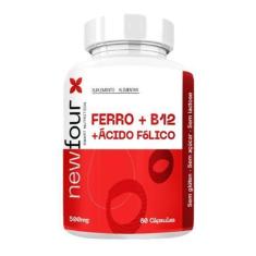 Imagem de Ferro + Vitamina B12 + Ácido Folico 60 Cápsulas 500Mg - New Four