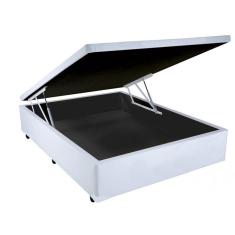 Imagem de Base Box Baú Viúva Premium Sintético Branco 41x128x188