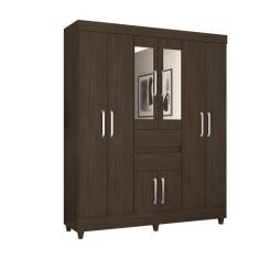 Imagem de Guarda Roupa De Casal Pequim c/ Espelho 8 Portas Ébano - Mercado dos M