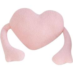 Imagem de Travesseiro de coração, travesseiro fofo em formato de coração com braços e travesseiro, almofada de pelúcia em formato de coração e travesseiros de pelúcia, travesseiro de decoração de quarto e trave