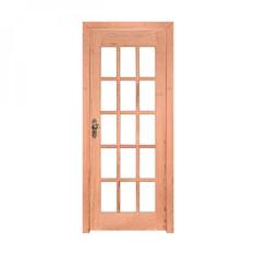 Imagem de Kit Porta de Madeira Direita 213cmx94,5cmx12cm PE15 Esel Marroml