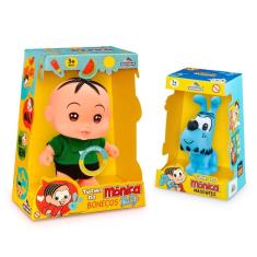 Imagem de Boneco Cebolinha c/som e Bidu Adijomar Turma da Mônica