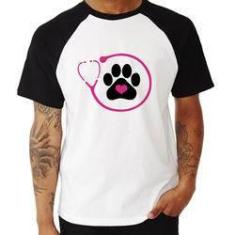Imagem de Camiseta Raglan Medicina Veterinária Patinha - Foca Na Moda
