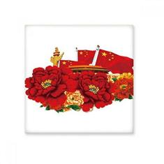 Imagem de Tiananmen Adesivo brilhante de ejo de cerâmica com bandeira  de cinco estrelas