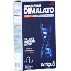 Imagem de Katiguá, Magnesan, Magnésio Dimalato, Sem sabor, 60 Cápsulas Soft Gel • 30 doses, Azul