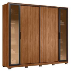 Imagem de Guarda Roupa Casal Laredo Nogueira Touch Flex Com Vidro Reflecta E Pés