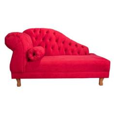 Imagem de Sofá Chesterfield Elisabeth Divã 1,60M- Veludo Vermelho / Decoração, S