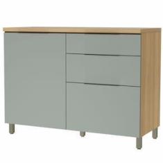 Imagem de Balcão Nesher Marquesa em MDF 15mm com 1 Porta, 3 Gavetas e 1 Prateleira - 120cm de largura