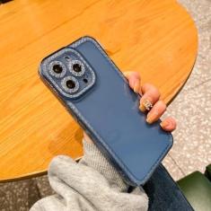 Imagem de Capa transparente luxuosa com diamante de cristal para iPhone 14 13 12 11 Pro Max X XR XS 7 8 Plus capa de silicone macia transparente e brilhante, azul Sierra, para iPhone XR