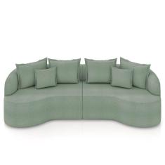 Imagem de Sofá 3 Lugares 210cm Orgânico Quito K04 Bouclê Verde - Mpozenato