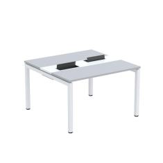 Imagem de Mesa Plataforma Dupla com Pé de Aço para Coworking 120x120 Pdc12/12/2p Cinza/Branco