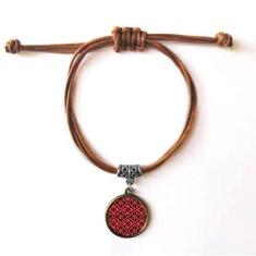 Imagem de DIYthinker Bracelete abstrato da cultura tradicional japonesa pulseira de couro corda escondida marrom joia presente