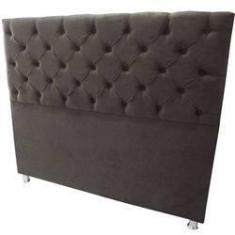 Imagem de Cabeceira Capitonê Suede Am Marrom Casal 140x120 Rbl