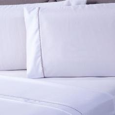Imagem de Jogo De Cama Liso Branco Solteiro 3 Pçs Micropercal 180 Fios