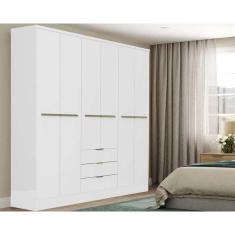 Imagem de Guarda Roupa 6 Portas e 3 Gavetas Troy 1151 Branco - Carraro