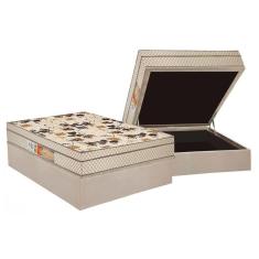 Imagem de Cama Box Baú Casal: Colchão Anatômico Polar D28 - Ep Orthoface Firme + Base Crc Suede Clean(138x188)