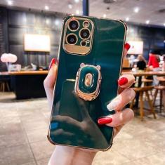 Imagem de Capa de telefone de galvanoplastia para iphone 14 Plus 13 12 Pro MAX 11Pro XS XR X SE 6 7 8 plus Capa de suporte de telefone, verde, para iPhone 12Pro Max