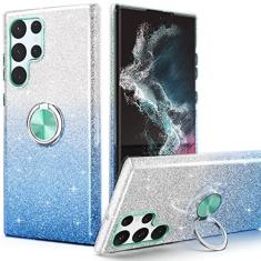 Imagem de PeeTep Capa para Galaxy S24 Ultra, Capa Slim Fit Glitter Brilhante com Suporte de Anel de 360° Suporte Magnético para Carro Absorvente de Choque Capa Durável para Galaxy S24 Ultra 17.3 cm para Meninas