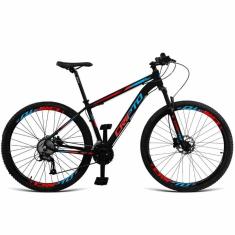 Imagem de Bicicleta Aro 29 21 Marchas Freios Disco C Suspensão Pretoazul E Vermelho 15&quot; Pretoazul E Vermelho