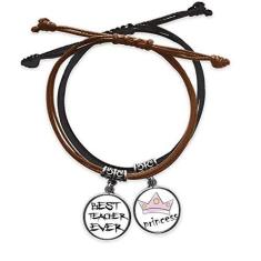 Imagem de DIYthinker Pulseira de couro com citação Best Teacher Ever Student
