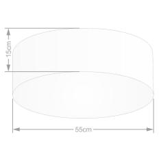 Imagem de Plafon Cilíndrico Md-3057 Cúpula Em Tecido 55X15cm Branco - Bivolt
