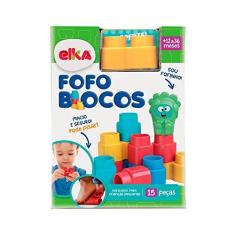 Imagem de Brinquedo para Montar Fofo Blocos 15 Peças, Elka, Multicor