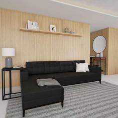 Imagem de Sof  4 Lugares Alive Com Chaise Esquerdo P s E Base Em Madeir