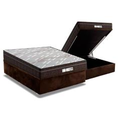 Imagem de Cama Box Baú Casal: Colchão Molas Probel Masterpocket Ensacadas Evolution + Base Brown(138X188)