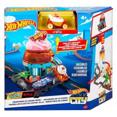 Imagem de Pista Hot Wheels City Lets Race Sorveteria na Cidade HDR24 HTN77 - Mattel