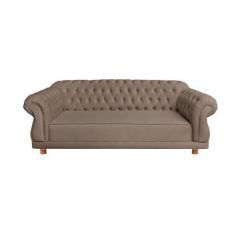 Imagem de Sofá Chesterfield Capitone Elisabeth Suede Bege 2,30cm - NOVO ENCANTO